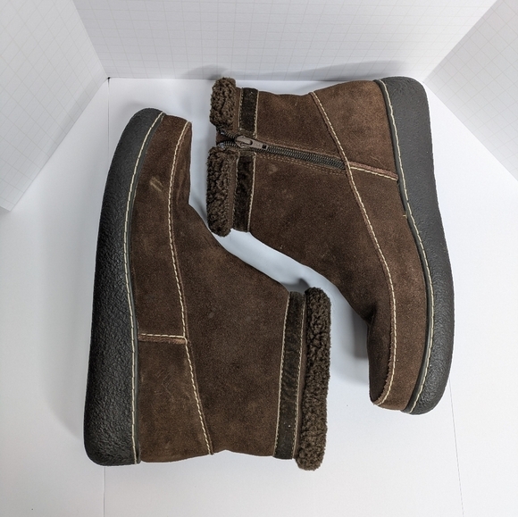 Lands' End Sherpa Lined Suede Ankle Boot 9.5 Women - Picture 3 of 8